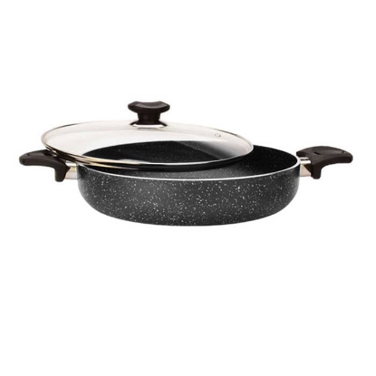 تصویر  تابه دو دسته درب دار گرانیت زرساب مدل ویولت سایز 30